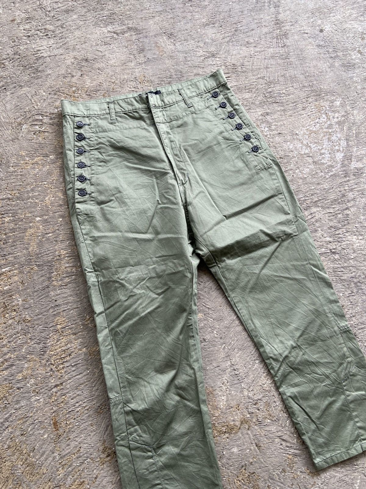 Issey Miyake 1990s Zucca by Issey Miyake - Button Pocket Military Pants Size US 30 / EU 46 - 2 Thumbnail