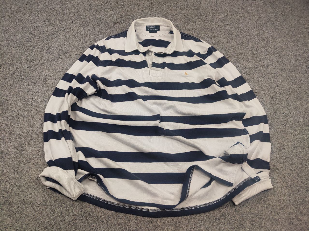 Polo Ralph Lauren Vintage 90's Polo Ralph Lauren Striped Rugby Long sleeve Size US XL / EU 56 / 4 - 3 Thumbnail