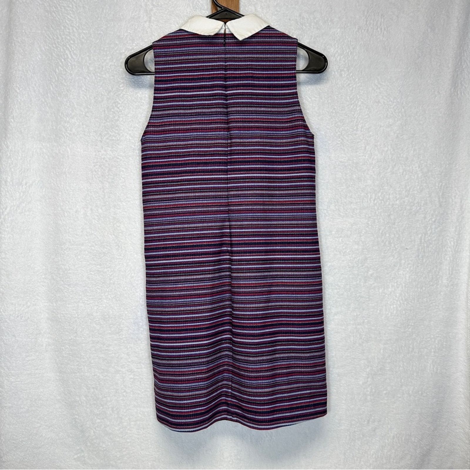 Zara Zara Purple Black Striped Collared Sleeveless Dress Size XS Size XS / US 0-2 / IT 36-38 - 5 Thumbnail