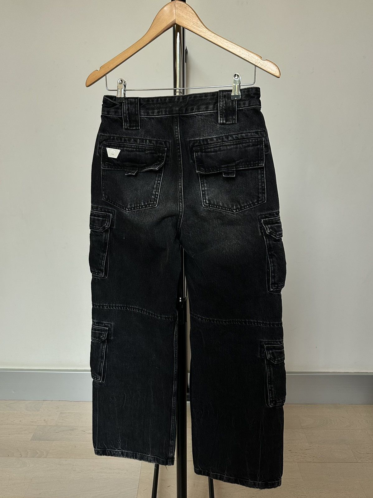 Misbhv MSBHV Black Cargo Denim Pants Size US 29 - 2 Thumbnail