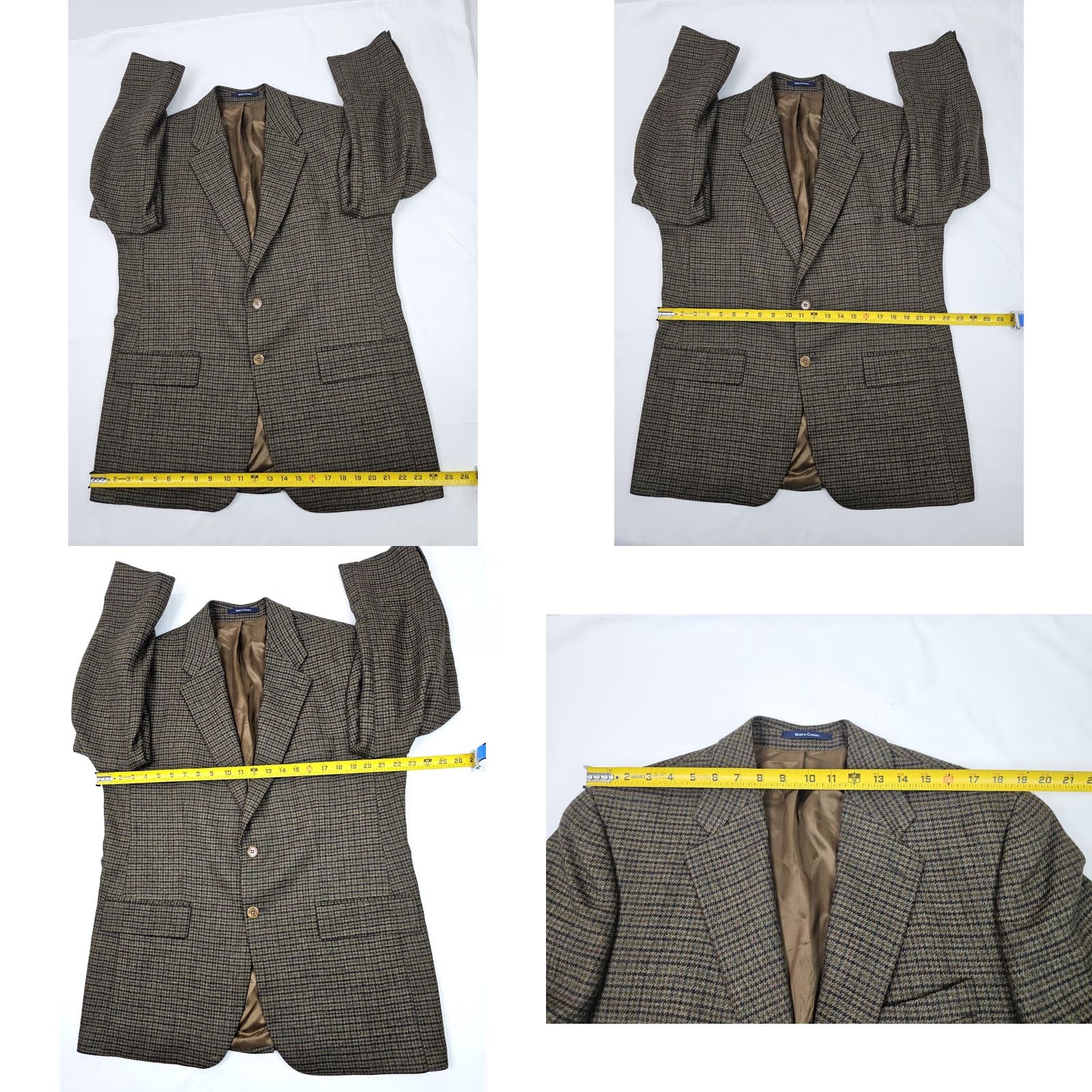 Ralph Lauren Vtg Chaps Ralph Lauren Wool Houndstooth Check Blazer Coat Men 42R Made Canada Size 42R - 8 Thumbnail