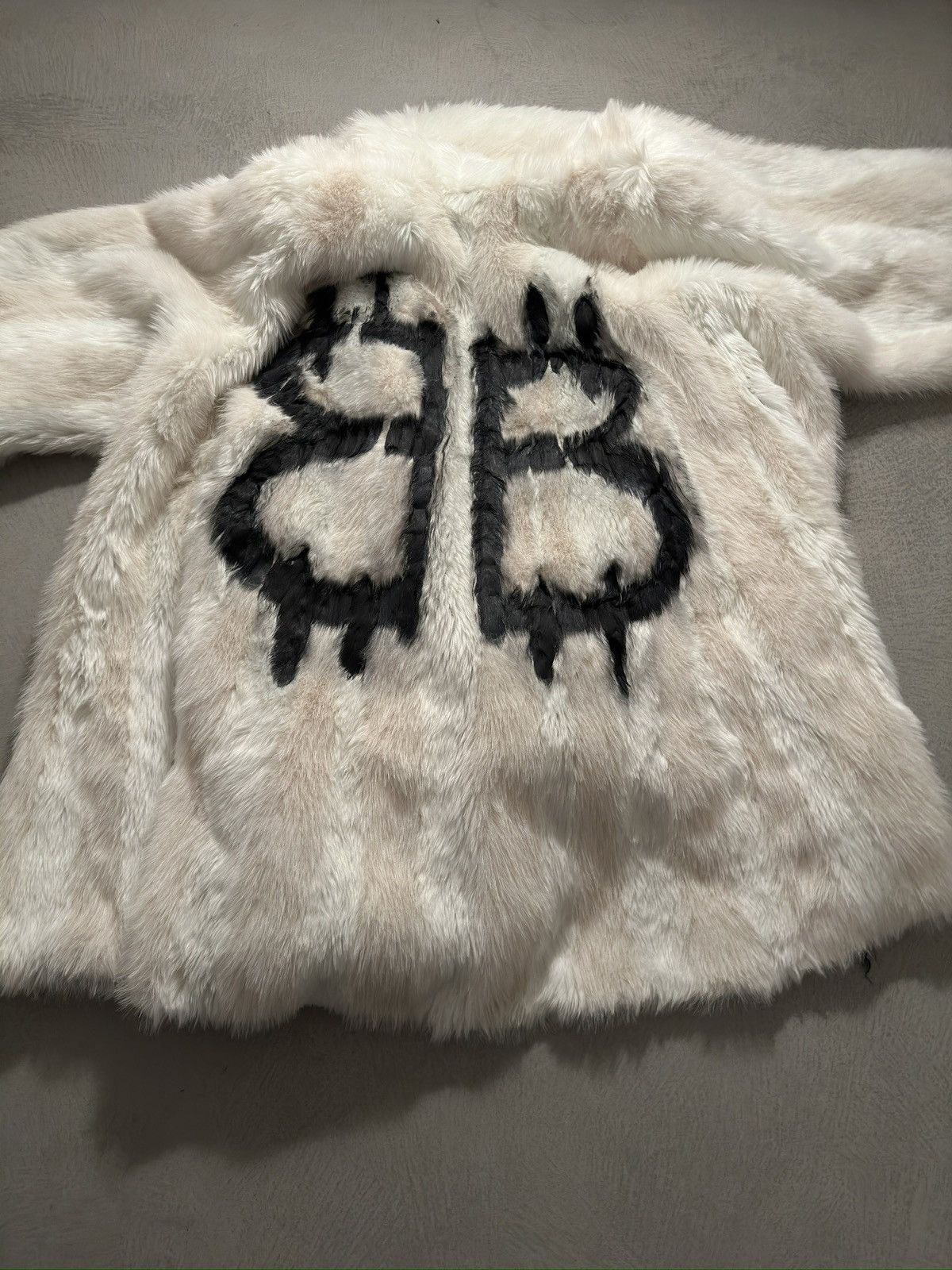 Pre-owned Balenciaga Winter22 Bitcoin Graffiti Logo Coat In White