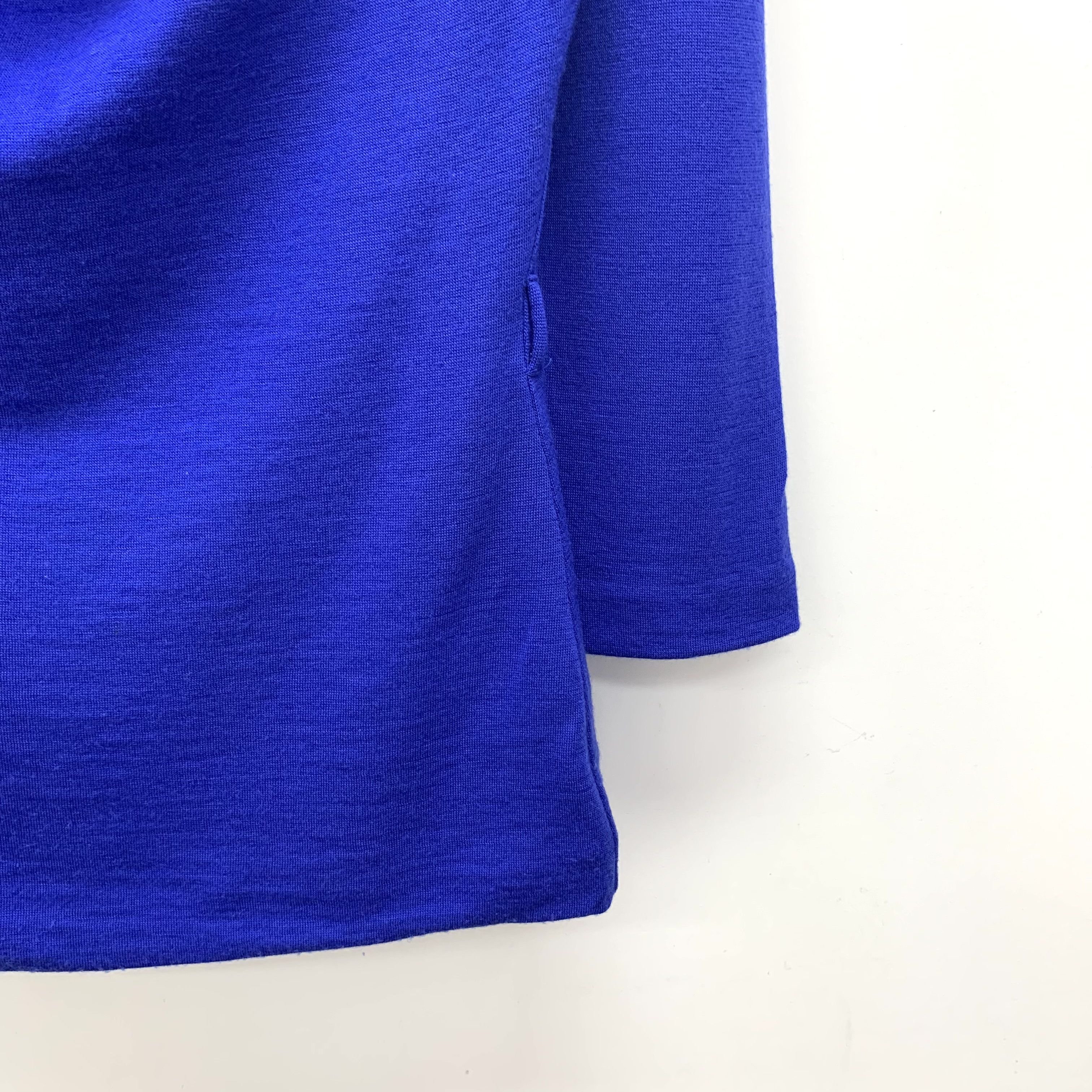 Gucci Gucci Top Dark Blue Draped Wool Long-Sleeve Blouse (Size S) Size S / US 4 / IT 40 - 6 Thumbnail