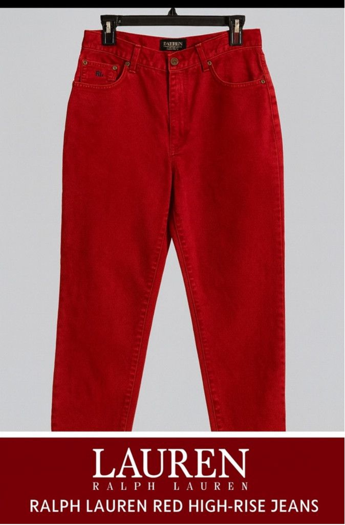 Ralph Lauren Lauren by Ralph Lauren Vintage Bold Red Mom Jeans Size 10 Size 32" / US 10 / IT 46 - 3 Thumbnail