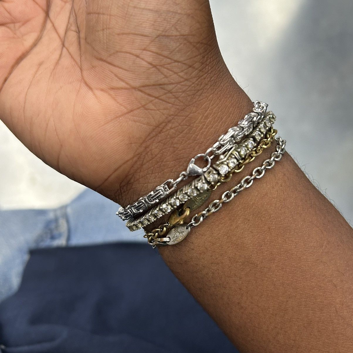 Vintage Y2K 2000s bike chain style link silver heavyweight bracelet Size ONE SIZE - 4 Thumbnail