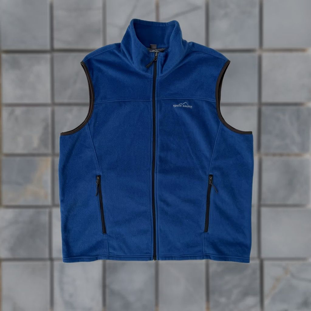 Eddie Bauer Eddie Bauer Vest Mens XL Blue Fleece Full Zip Stand Collar Outdoor Casual Size US XL / EU 56 / 4 - 1 Thumbnail