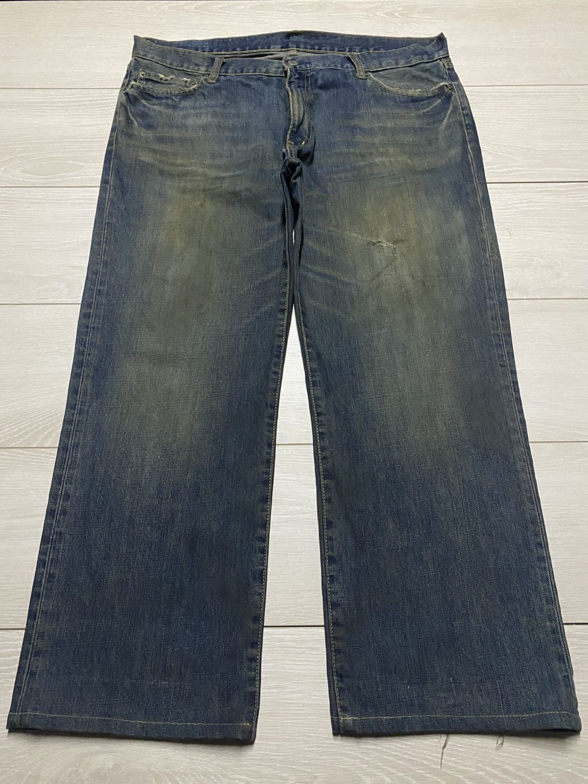 Uniqlo Vintage Japanese Brand Uniqlo S-002 Mud Wash Baggy Jeans Size US 38 / EU 54 - 1 Thumbnail
