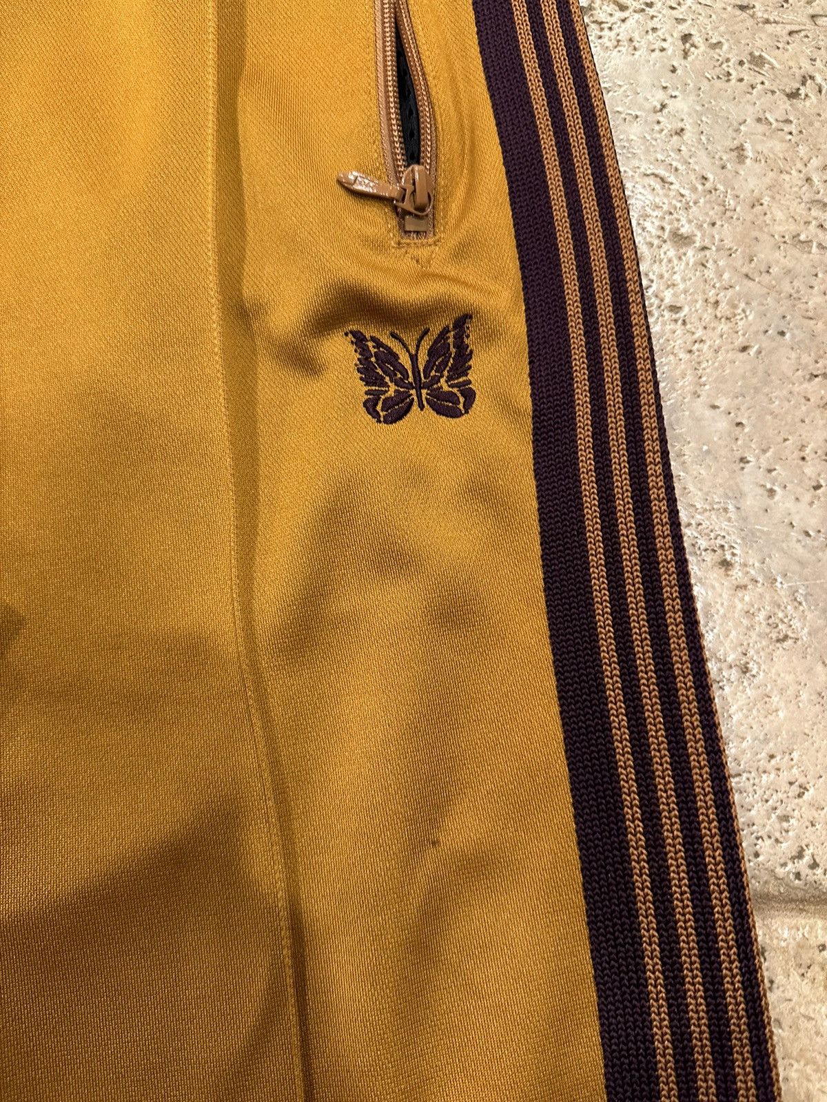 Needles Needles Yellow Gold / Purple Poly Smooth Narrow Track Pants Size US 32 / EU 48 - 6 Thumbnail