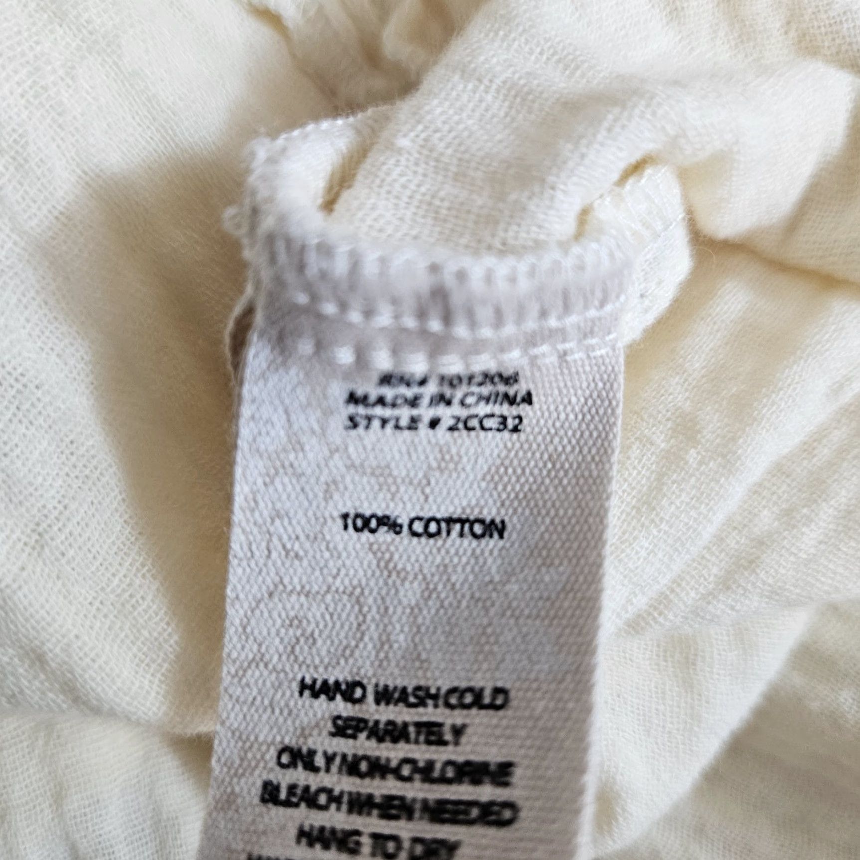 Soft Surroundings Soft Surroundings Blouse Shirt Womens Long Sleeve Ivory Cotton Size M Gauge: Gauze Solid Vintage: No Size M / US 6-8 / IT 42-44 - 4 Thumbnail