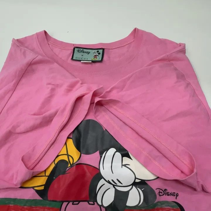 GUCCI x Disney Mickey Print Pink T-Shirt-2507