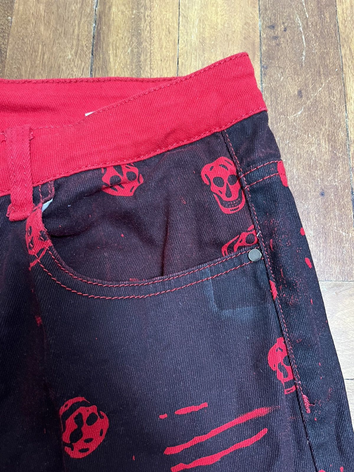 Band Tees × Vintage Avant Garde Crazy Design Skulls Rock y2k Jeans Size US 36 / EU 52 - 12 Thumbnail