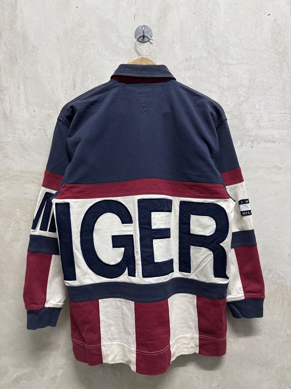 Tommy Hilfiger Vintage 90s Tommy Hilfiger Big Spell Out Rugby Shirt Size US S / EU 44-46 / 1 - 3 Thumbnail