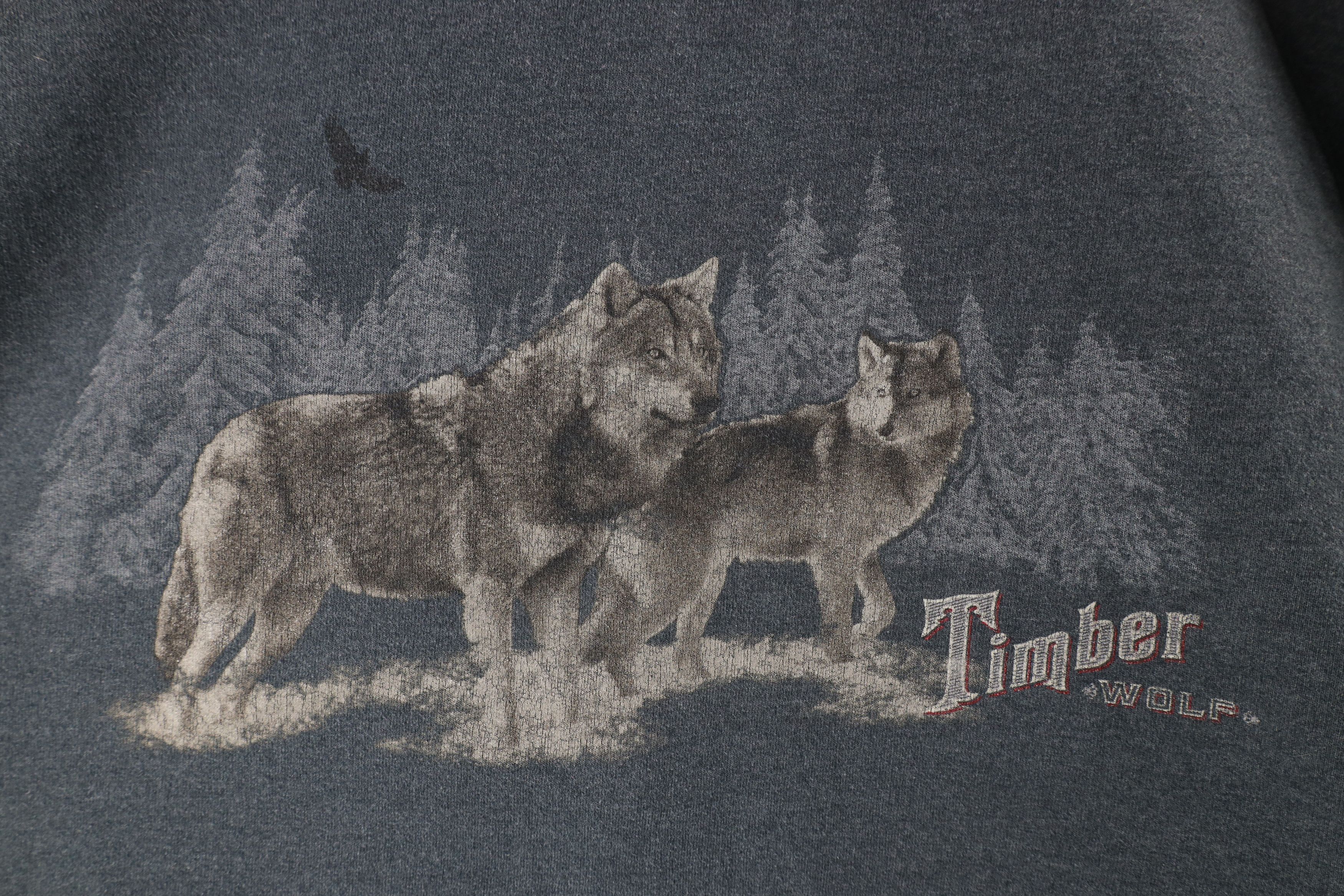 Vintage Vintage 90s Streetwear Out Timber Wolf Nature Sweatshirt Size US XXL / EU 58 / 5 - 4 Thumbnail