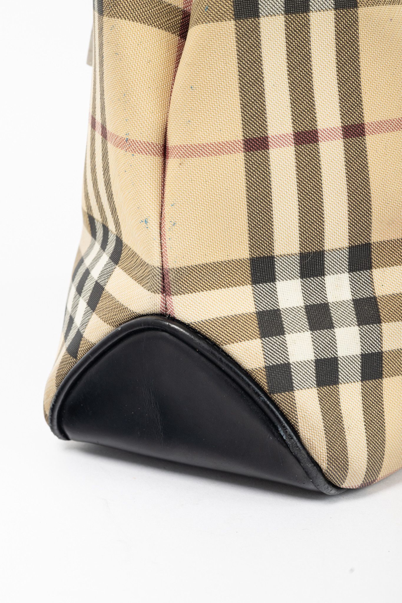 Burberry Burberry House-Check Canvas Leather-Trim Tote Size ONE SIZE - 8 Thumbnail