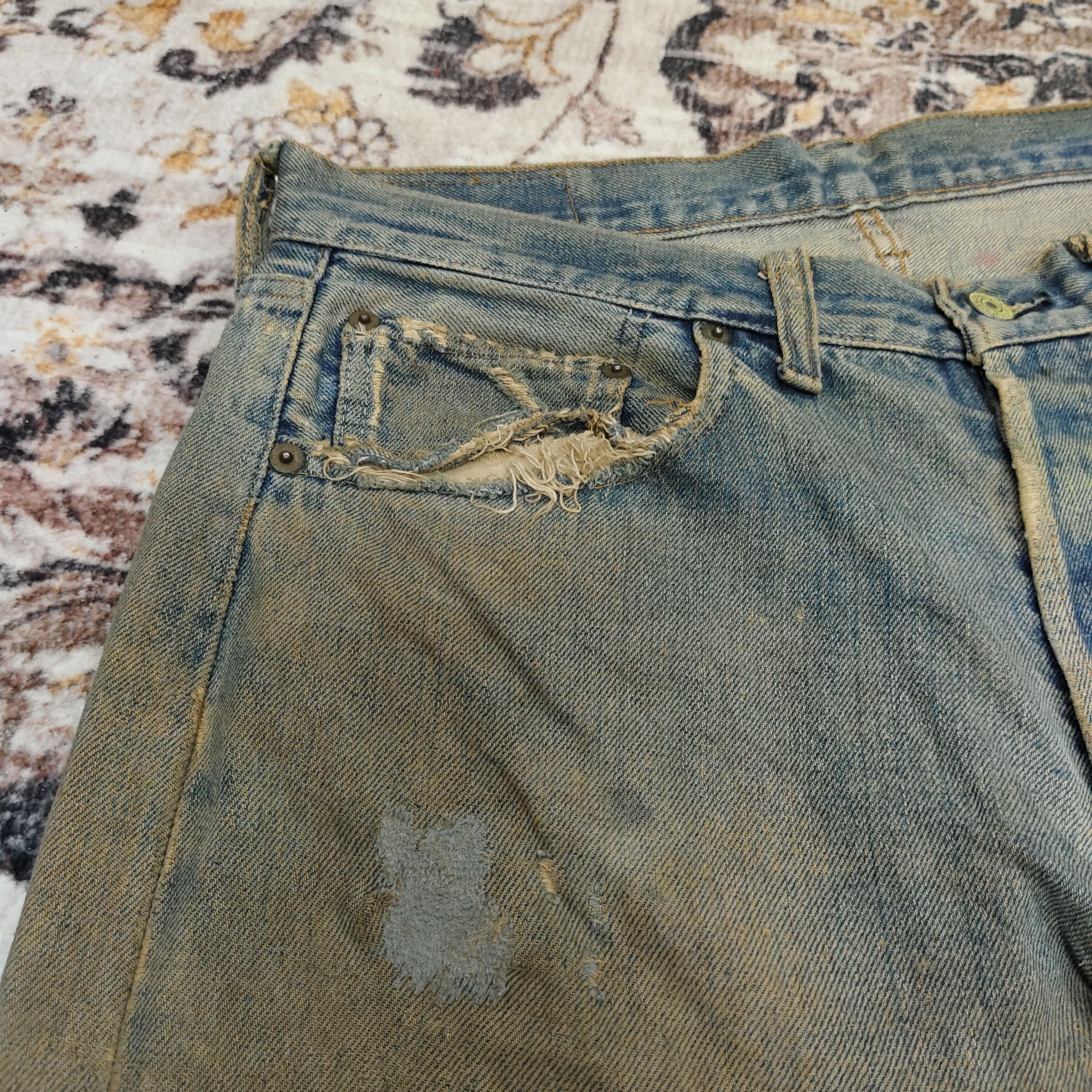 Levi's True Vintage 70s Levi's 501 Selvedge Distressed Ripped Jean Size US 34 / EU 50 - 8 Thumbnail