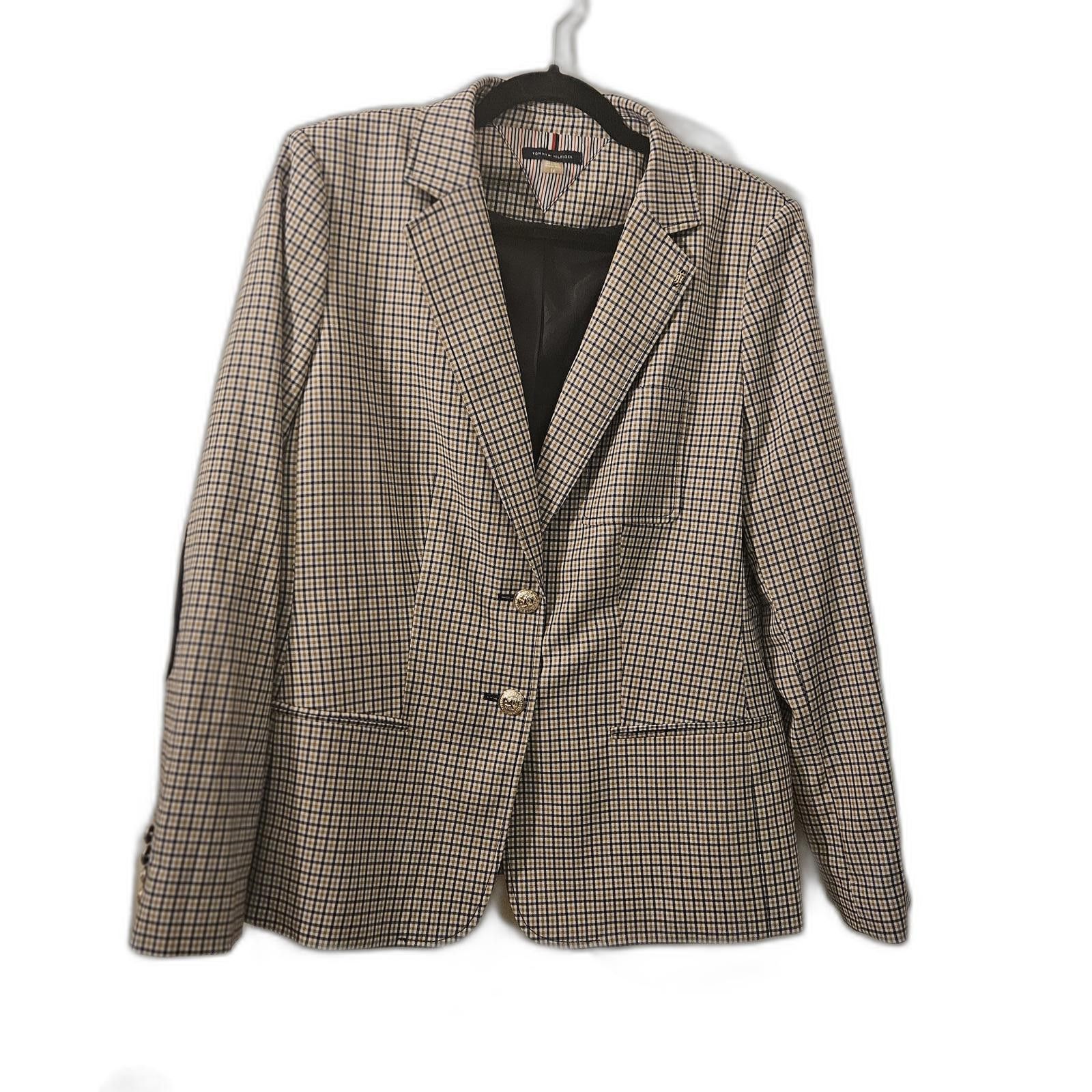 Designer Tommy Hilfiger Women's Plaid Blazer Jacket Size 14 Size XL / US 12-14 / IT 48-50 - 1 Thumbnail