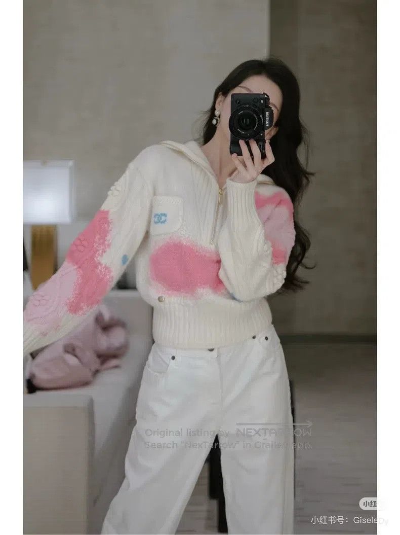 Chanel Chanel Ski series pink and white zipper sweater Size XXS / US 00 / IT 34 - 8 Thumbnail