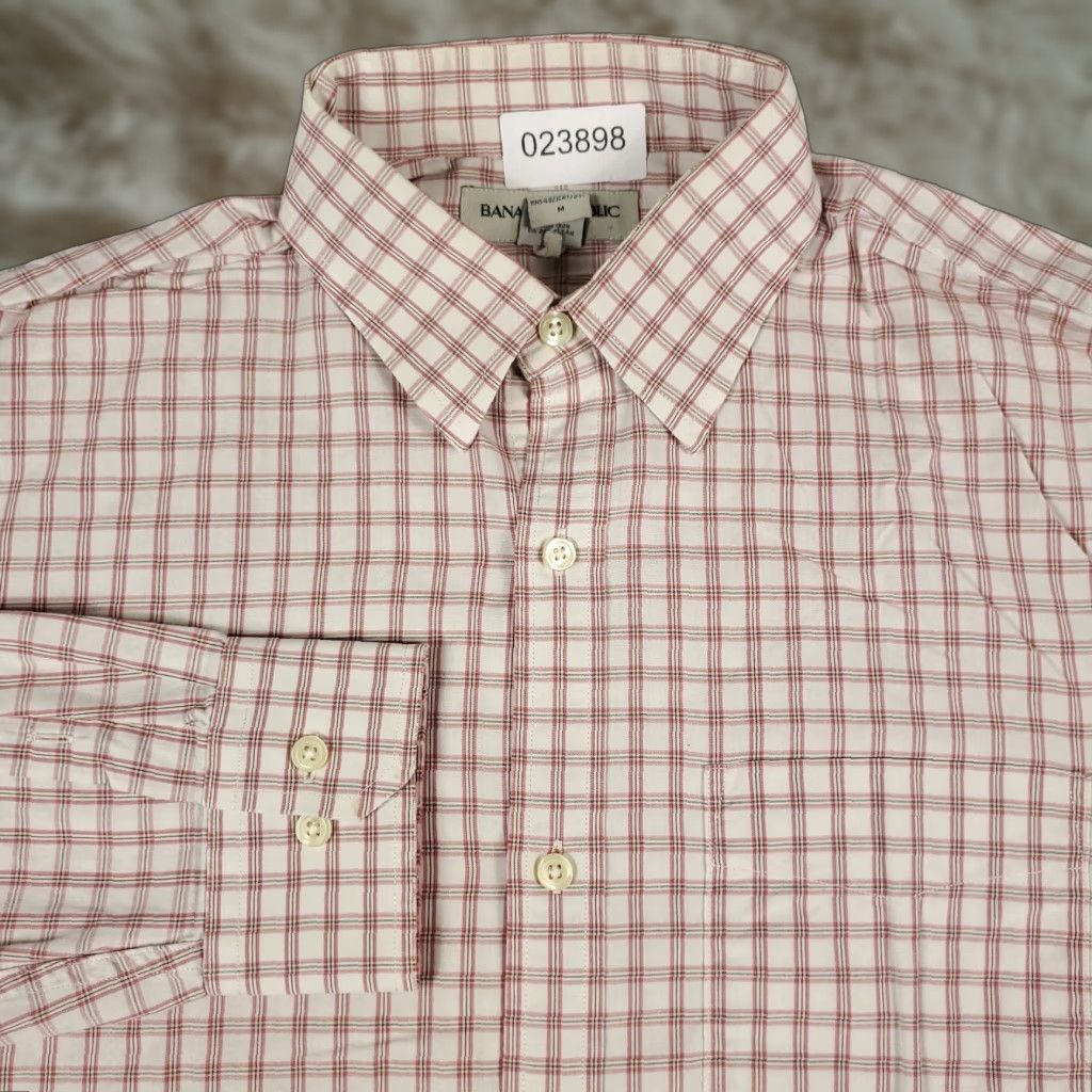 Banana Republic Banana Republic Shirt Mens M Red Plaid Button-Up Long Sleeve Casual Classic Preppy Business Workwear Blazer? (Wait) Size US M / EU 48-50 / 2 - 1 Thumbnail