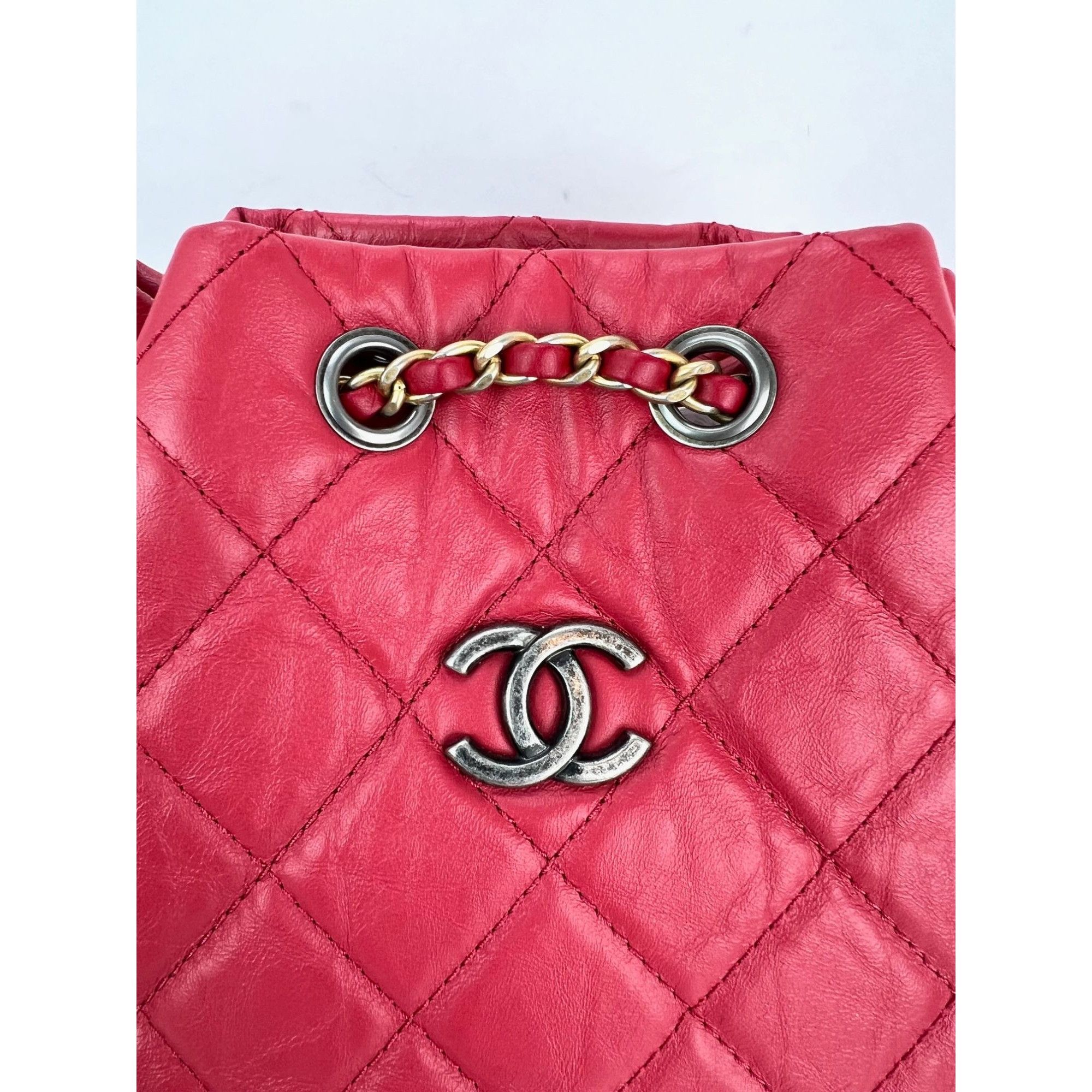 Chanel Chanel Aged Calfskin Quilted Small Gabrielle Red Backpack Size ONE SIZE - 10 Thumbnail