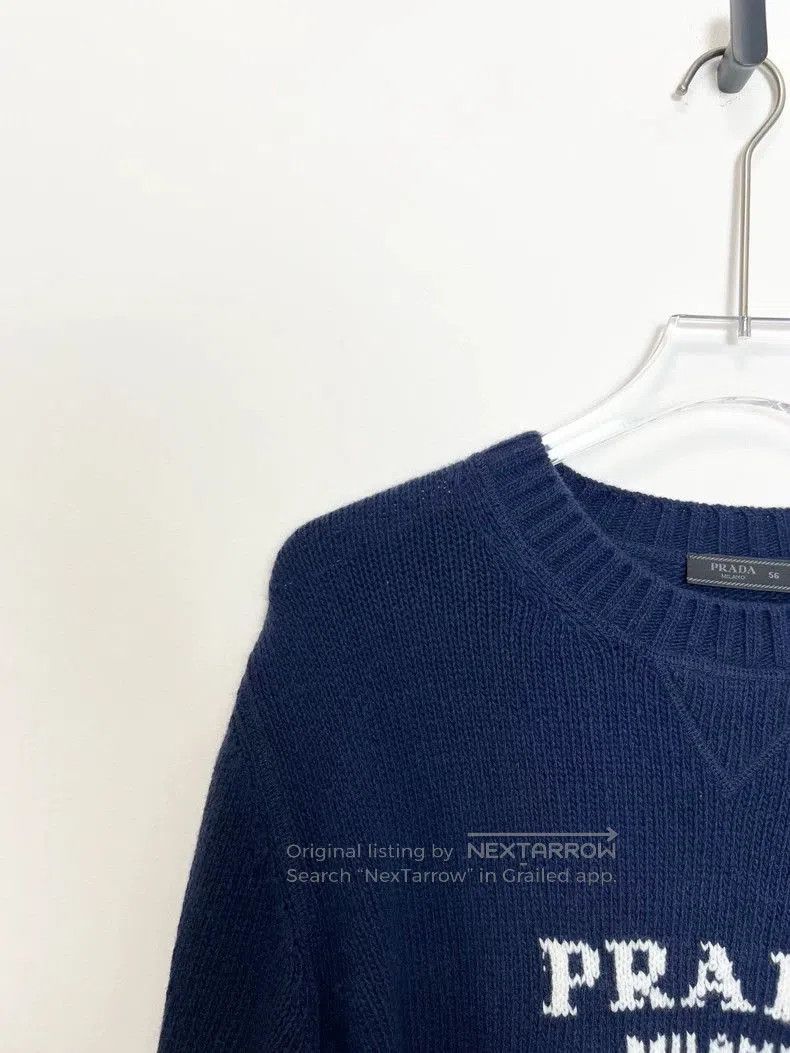 Prada Prada Navy Logo Sweater 99 New. Size US XXL / EU 58 / 5 - 4 Thumbnail