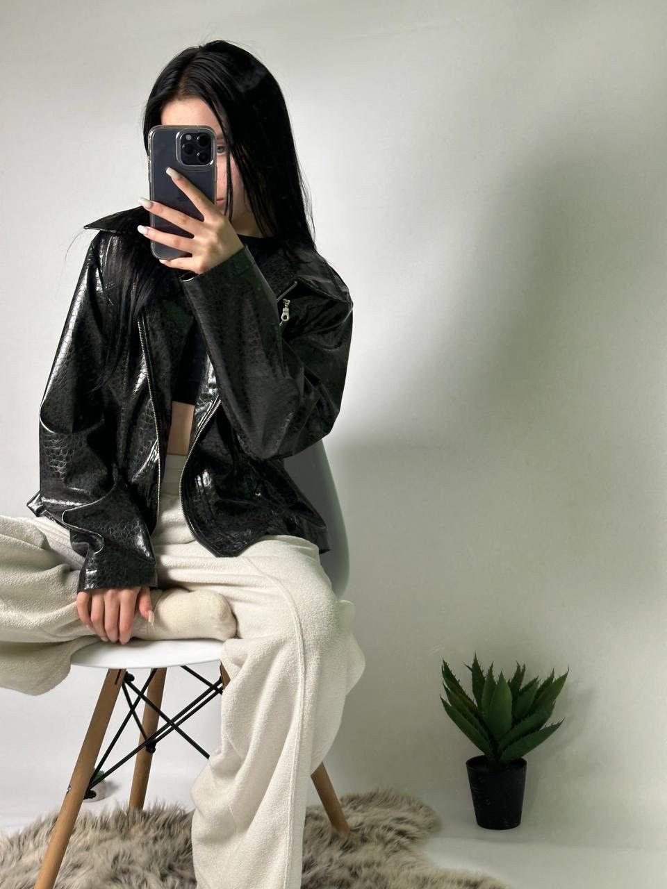 Japanese Brand × Leather × Vintage Vintage Leather Snake black Women’s Jacket Size M / US 6-8 / IT 42-44 - 2 Thumbnail