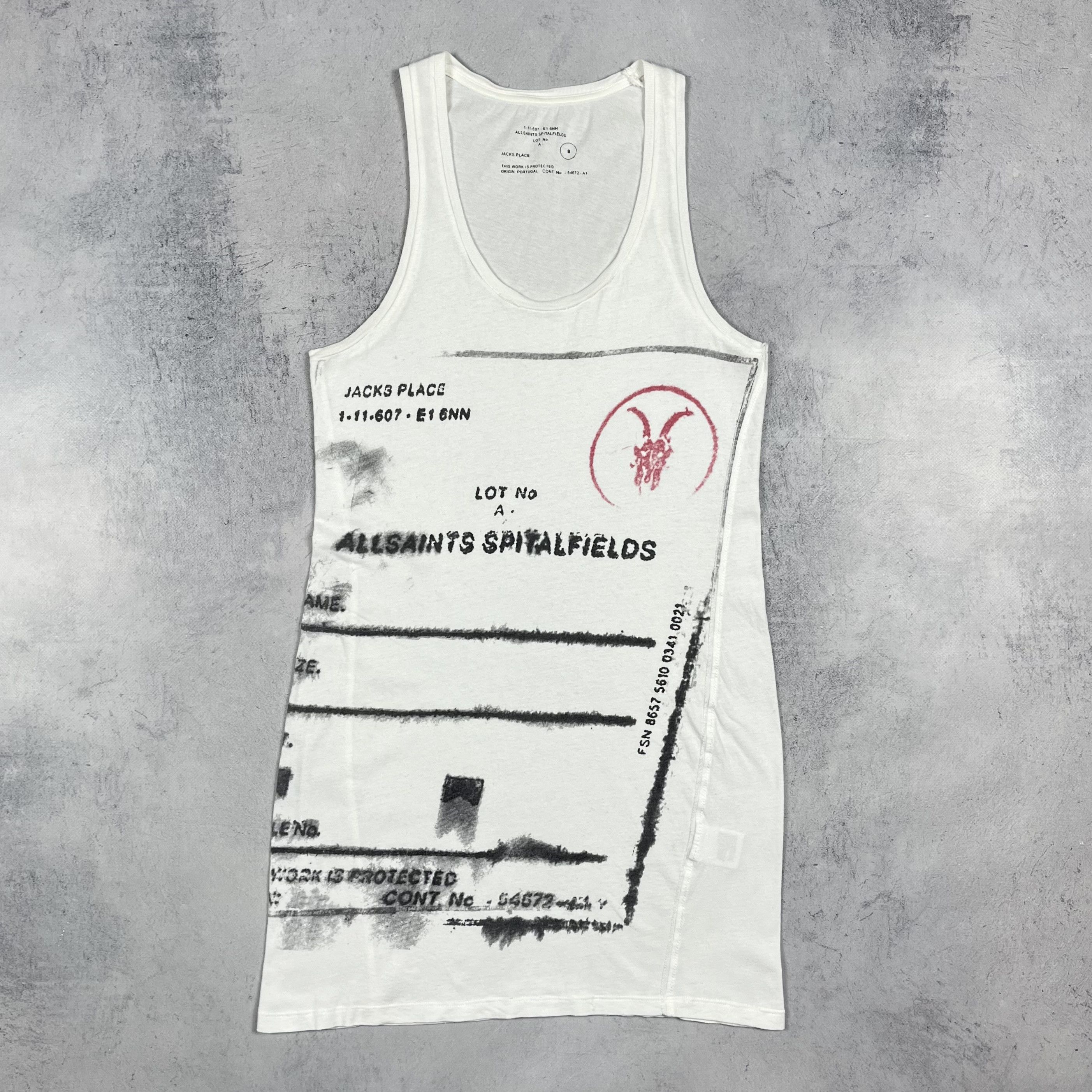 Allsaints Ladies AllSaints Bled Stamp Y2K Art Sleeveless Tank Top Size M / US 6-8 / IT 42-44 - 2 Thumbnail