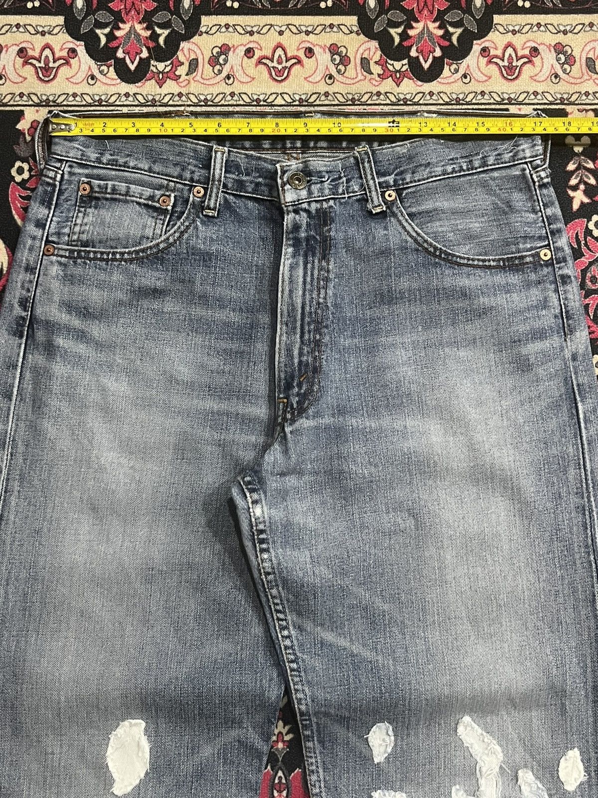 Levi's Vintage Levi’s 503 Reworked White Bleached Flames Jeans Size US 34 / EU 50 - 12 Thumbnail