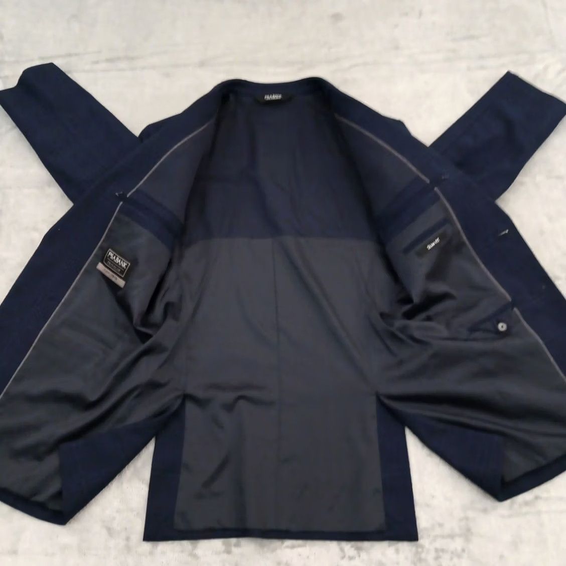 Jos. A. Bank Jos A Bank Mens Blazer Slim Fit Blue Plaid Wool Blend Travel Canvas 37 Size 36R - 7 Thumbnail