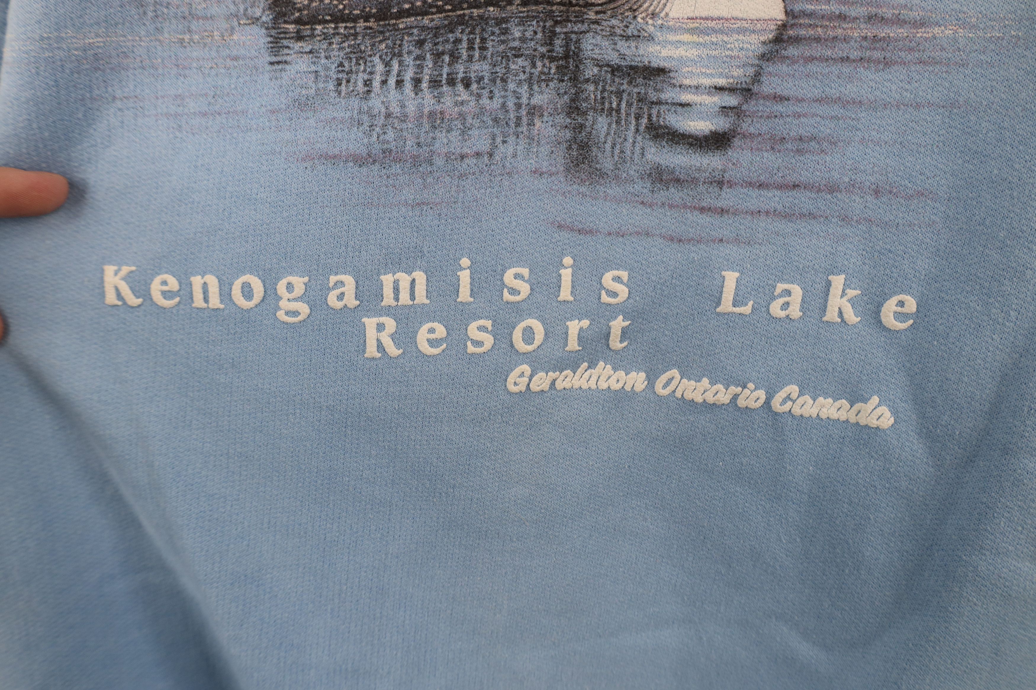Vintage Vintage 90s Kenogamisis Resort Canada Duck Sweatshirt Blue Size US XXL / EU 58 / 5 - 5 Thumbnail