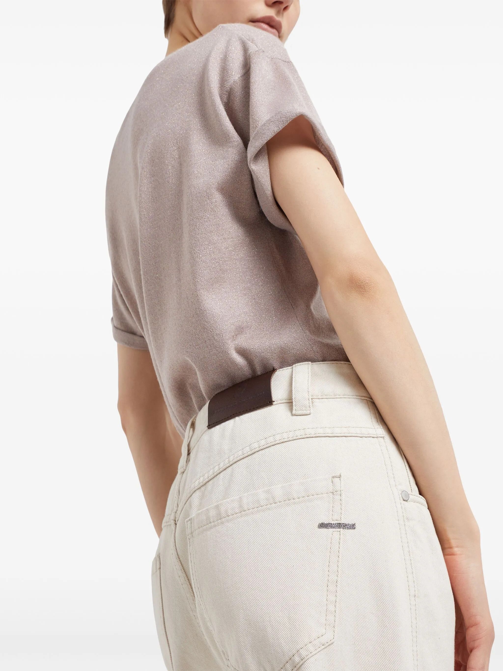 Brunello Cucinelli o1y0725 Denim Pant in Ivory Size 27" / US 4 / IT 40 - 2 Thumbnail