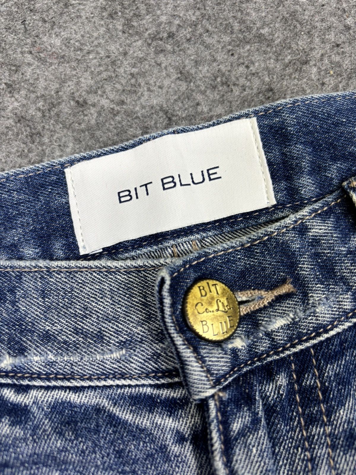 Japanese Brand 💥Japan Style💥Bit Blue Distressed Sarouel Mild Denim F806 Size US 31 - 7 Thumbnail