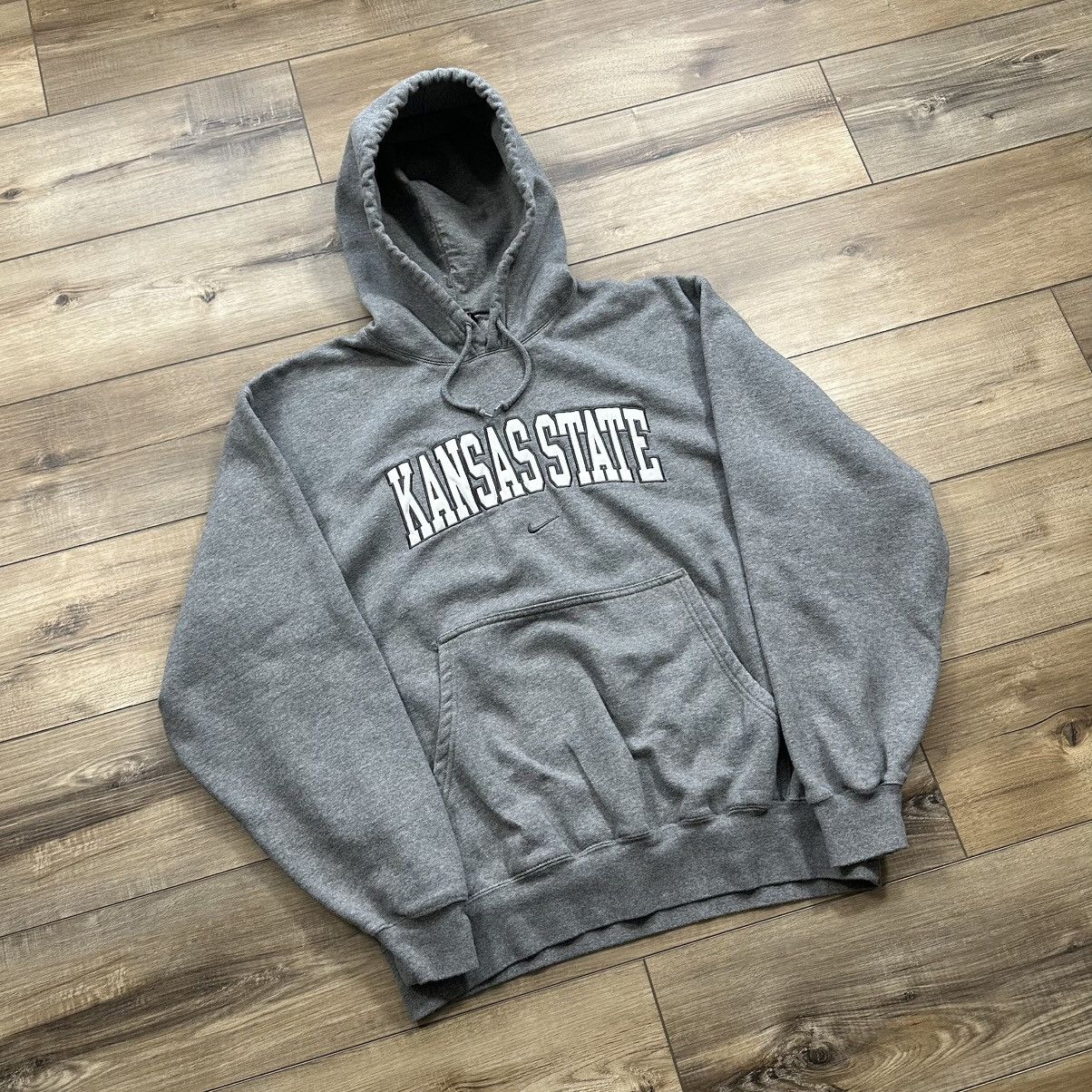 Nike Vintage 2000s Nike Team Kansas State Center Swoosh Hoodie Size US L / EU 52-54 / 3 - 2 Thumbnail
