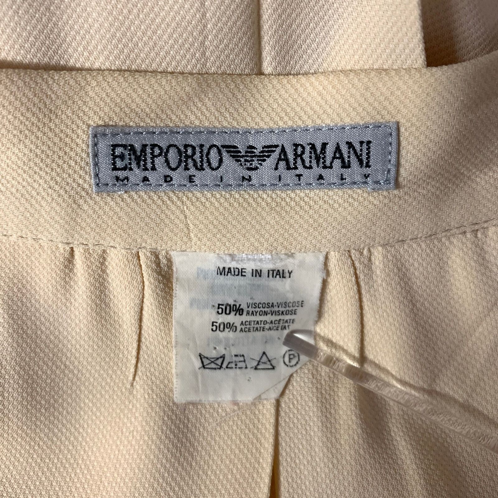Emporio Armani EMPORIO ARMANI Size M Cream Viscose Blend Pleated Skirt Size 27" / US 4 / IT 40 - 5 Thumbnail
