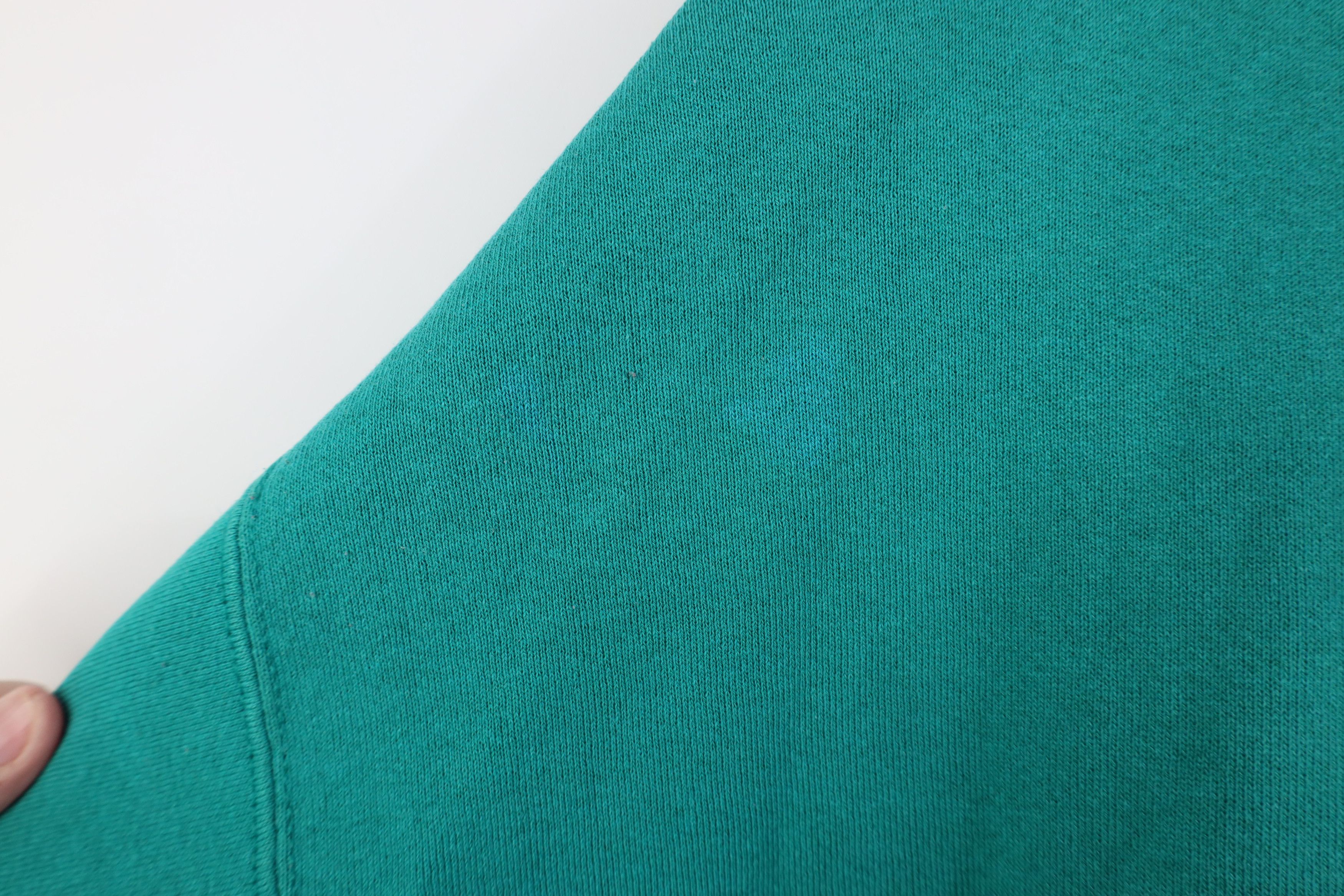 Vintage Vintage 90s Streetwear Blank Crewneck Sweatshirt Teal Size US XL / EU 56 / 4 - 10 Thumbnail