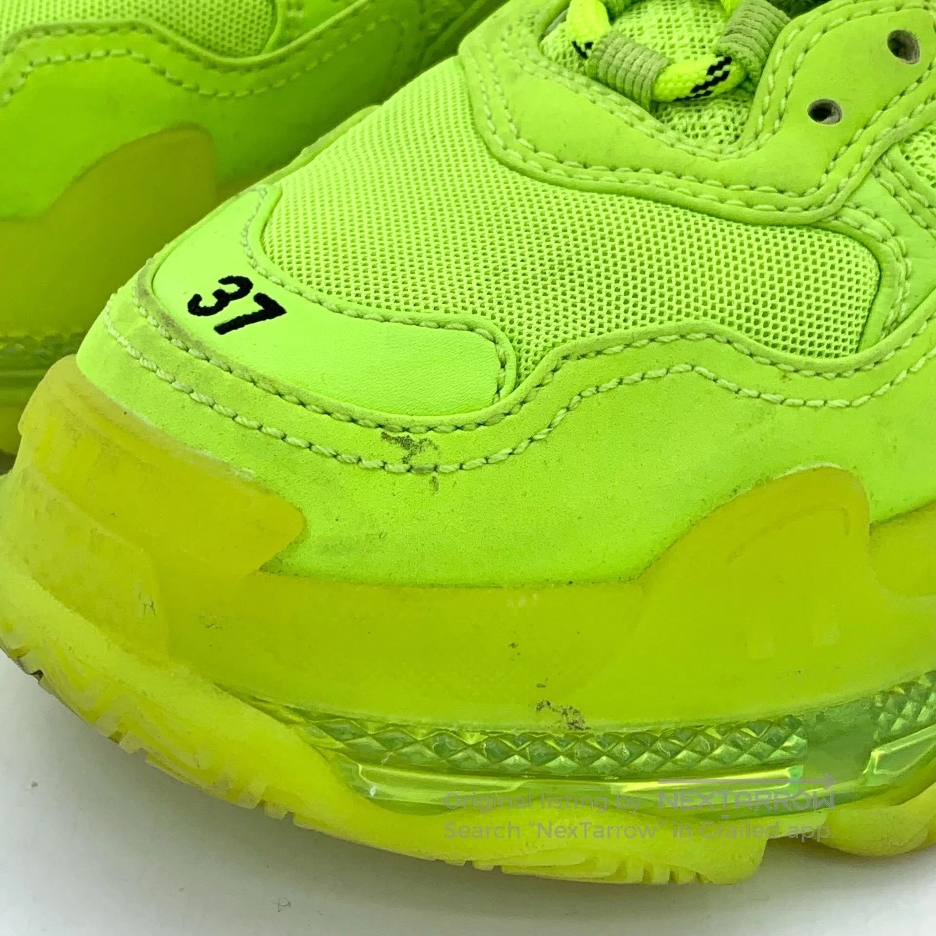 Balenciaga Balenciaga Neon yellow laced casual flat dad sneakers| Size US 5 / EU 37 - 8 Thumbnail