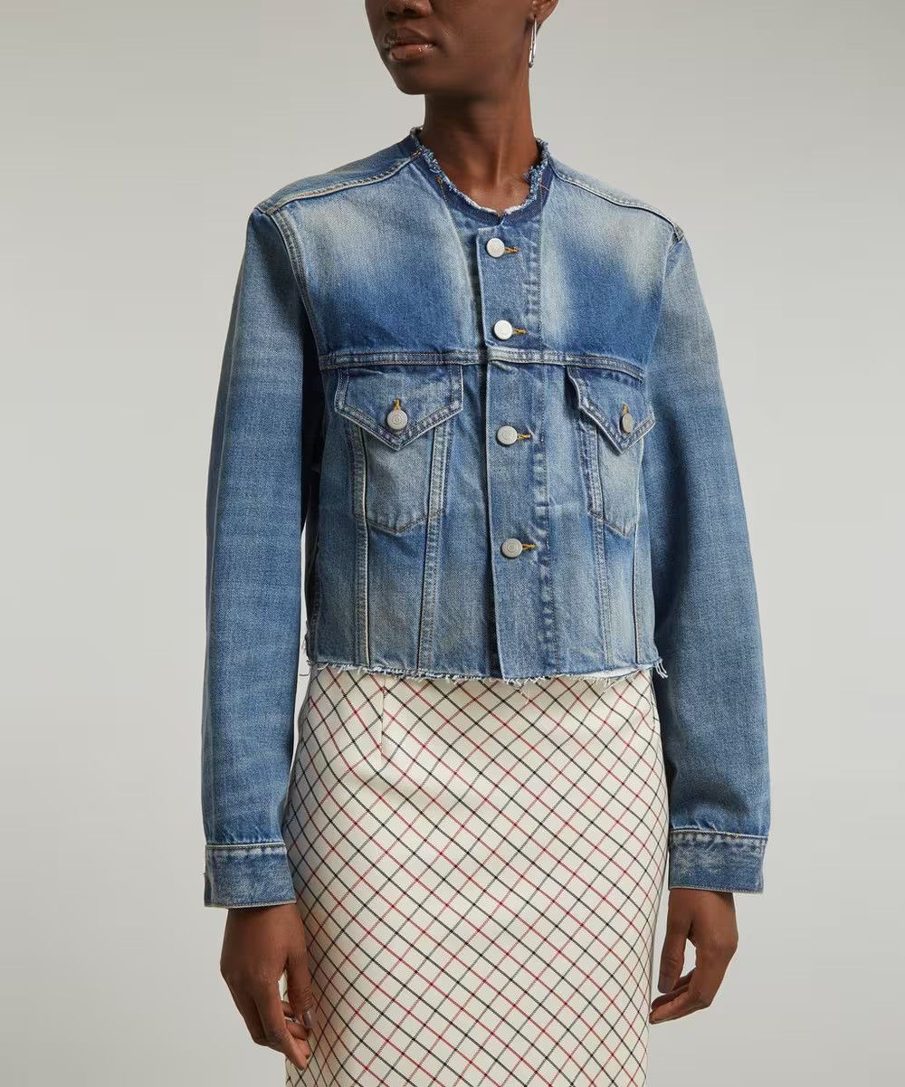 Maison Margiela oc11z0925 Collarless Denim Jacket in Blue Size M / US 6-8 / IT 42-44 - 3 Thumbnail