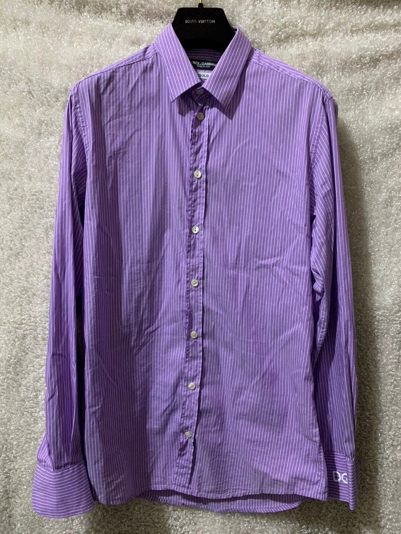 Dolce & Gabbana Dolce & Gabbana Men's Purple Shirt Size US M / EU 48-50 / 2 - 1 Thumbnail
