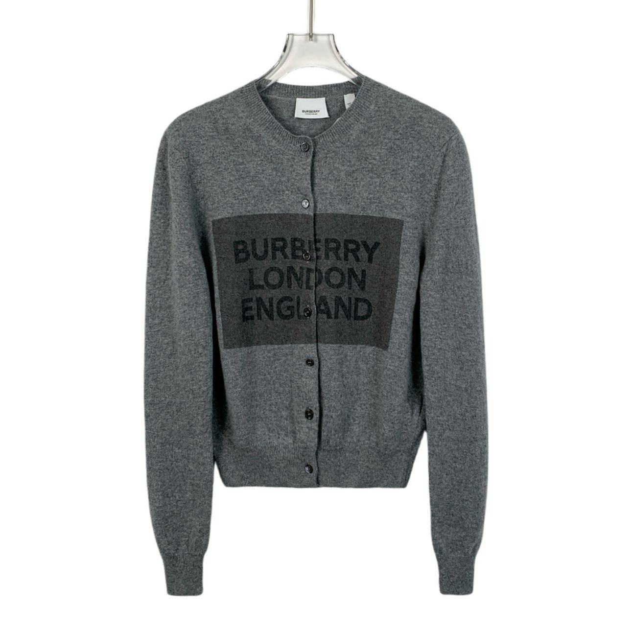 Burberry London England Gray Cashmere Cardigan Sweater For M