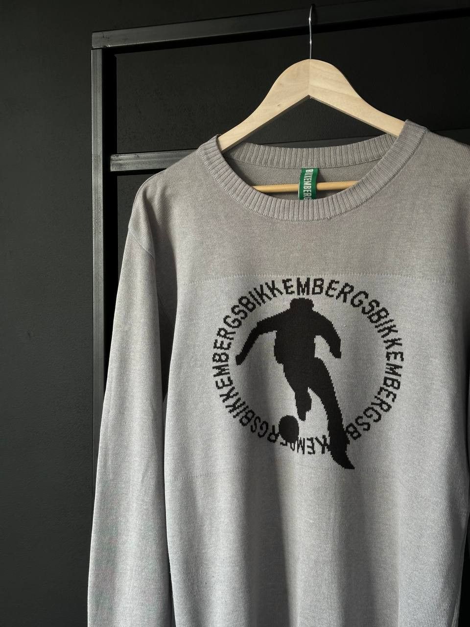 Designer × Dirk Bikkembergs Dirk Bikkembergs Soccer Logo Grey Sweater Size US L / EU 52-54 / 3 - 3 Thumbnail