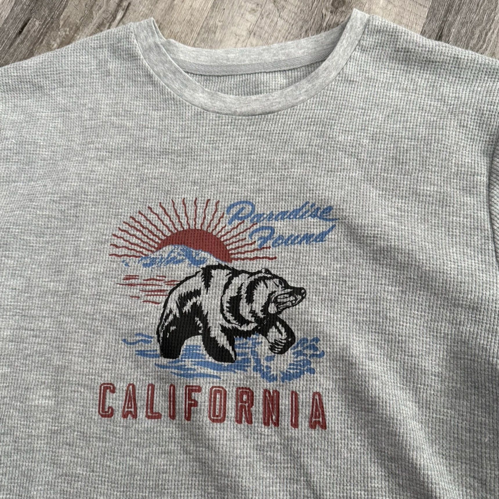 Lucky Brand Lucky Brand Thermal T-Shirt Mens Large Gray Logo Sleepwear Waffle Knit California Size US L / EU 52-54 / 3 - 5 Thumbnail
