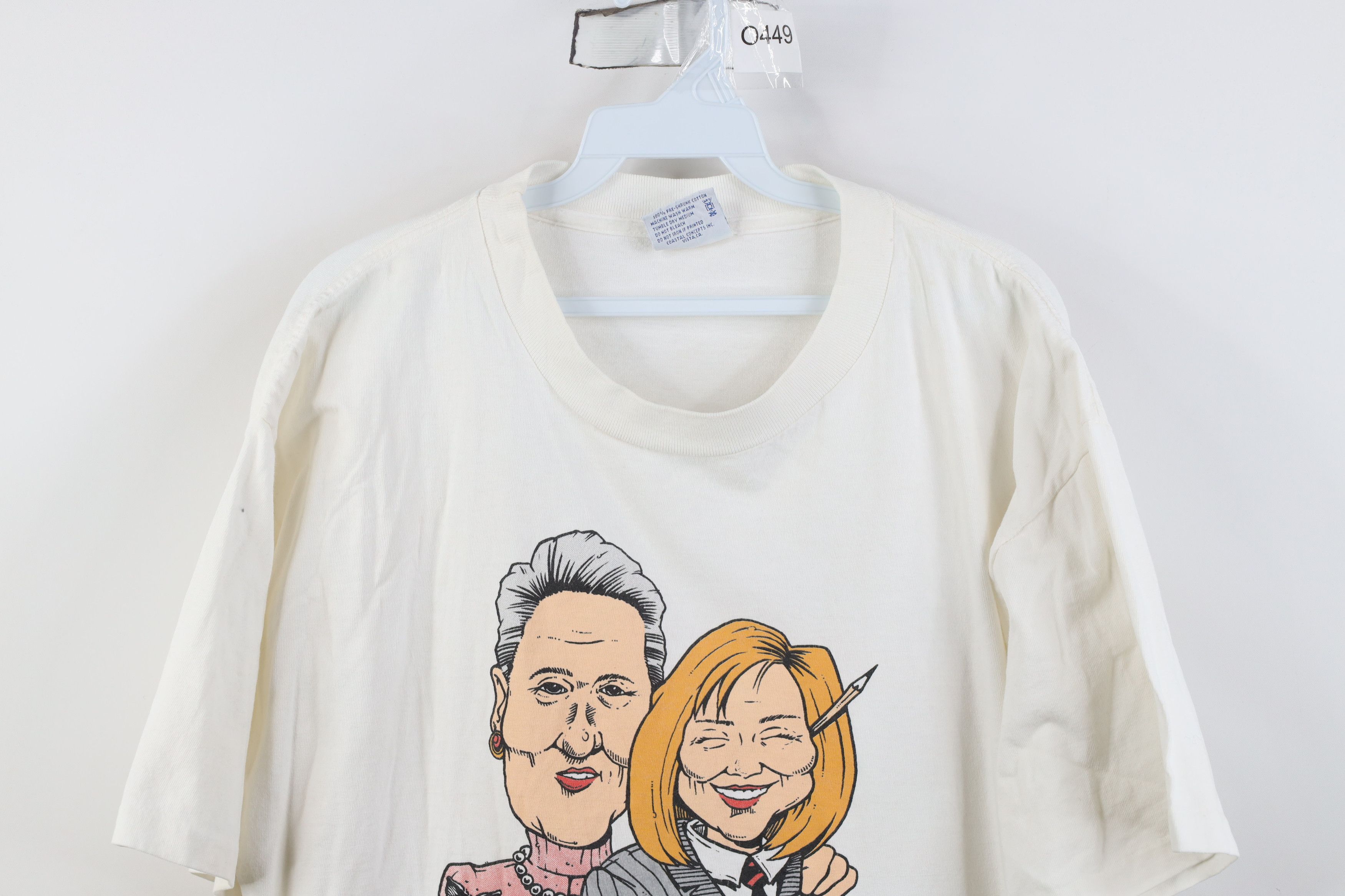 Vintage Vintage 90s Clinton Dress Hillary Clinton T-Shirt White USA Size US XL / EU 56 / 4 - 2 Thumbnail