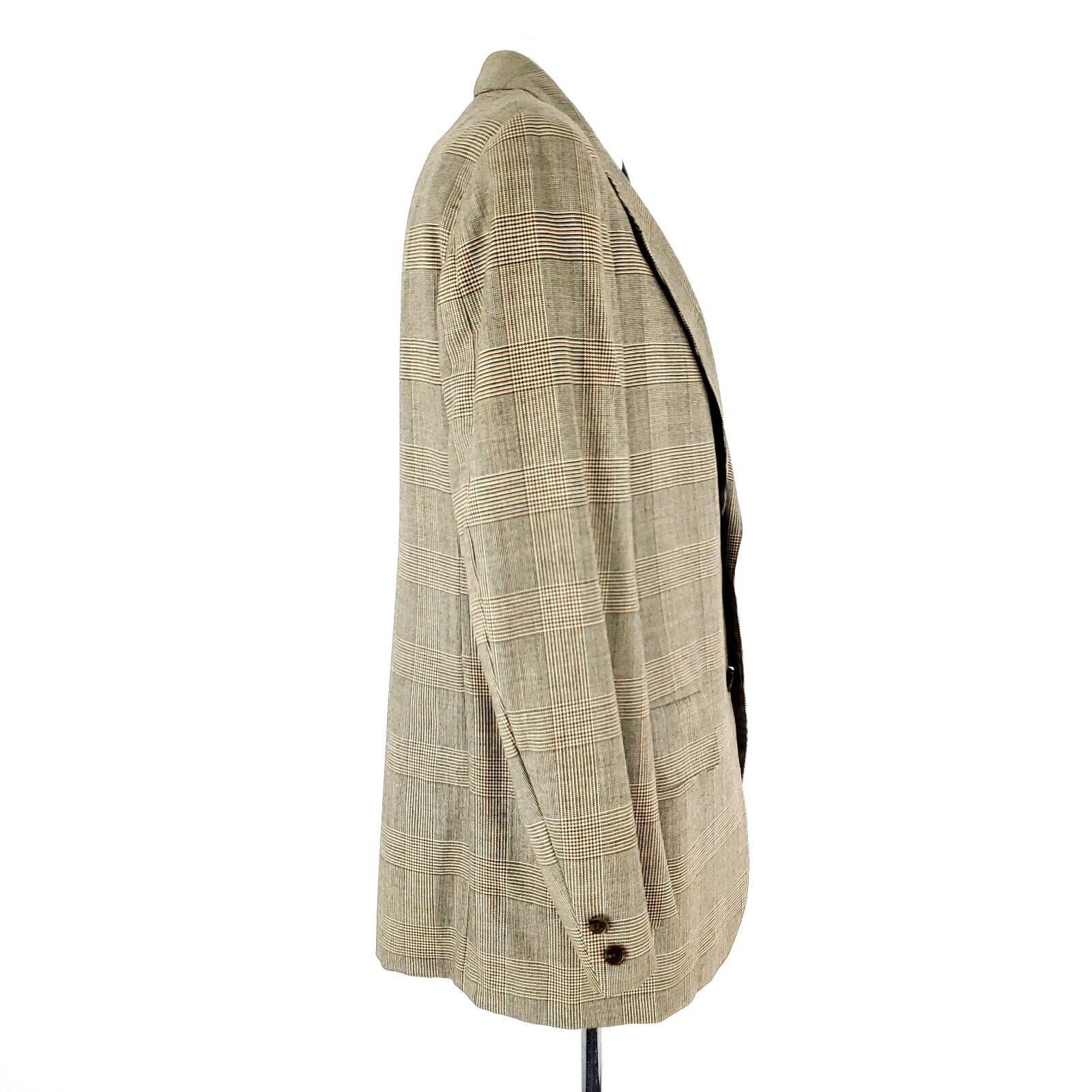 Hickey Freeman Vintage Hickey Freeman 2 Button Blazer 40R Brown Glen Plaid Size 40R - 7 Thumbnail