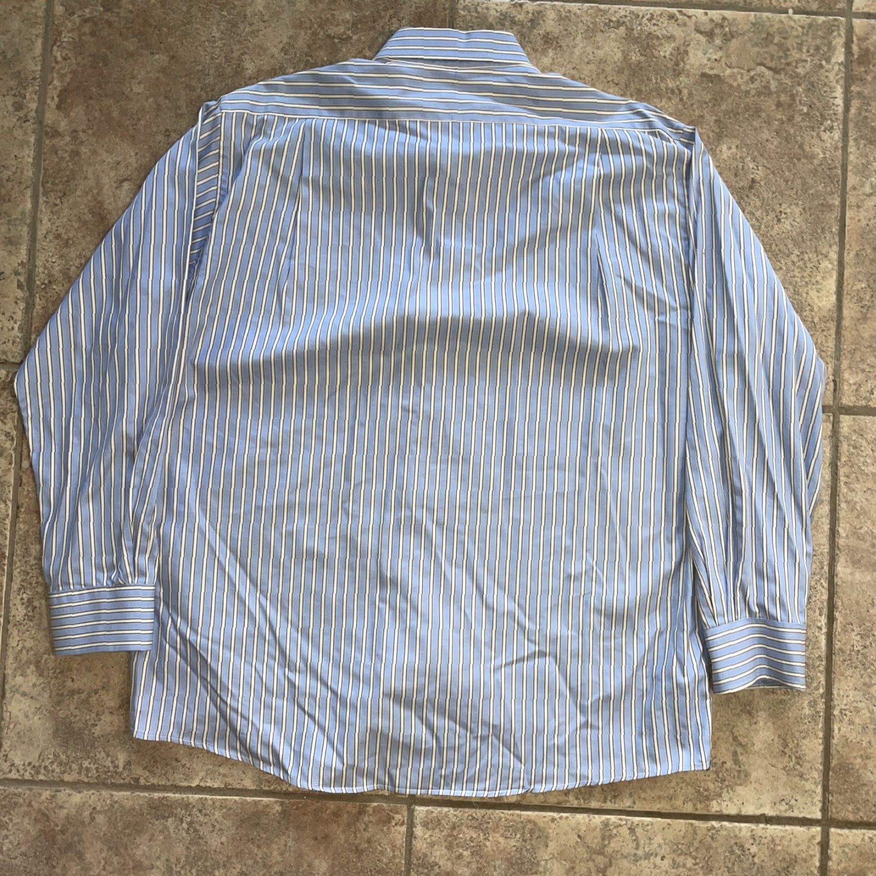 Peter Millar Peter Millar Button-Up Shirt Mens L Blue Striped Long Sleeve Size US L / EU 52-54 / 3 - 4 Thumbnail