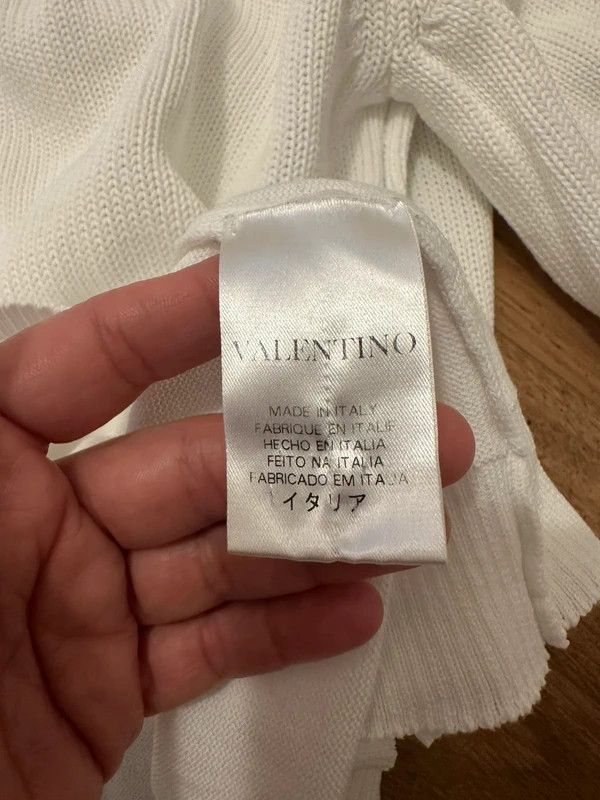Valentino White Wool Knit Valentino Sweater Size L / US 10 / IT 46 - 8 Thumbnail
