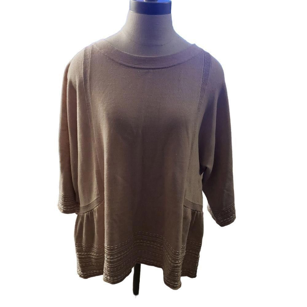 Designer CT1086a Wrap London Women's tan lightweight sweater. 12/14 Size XL / US 12-14 / IT 48-50 - 1 Thumbnail