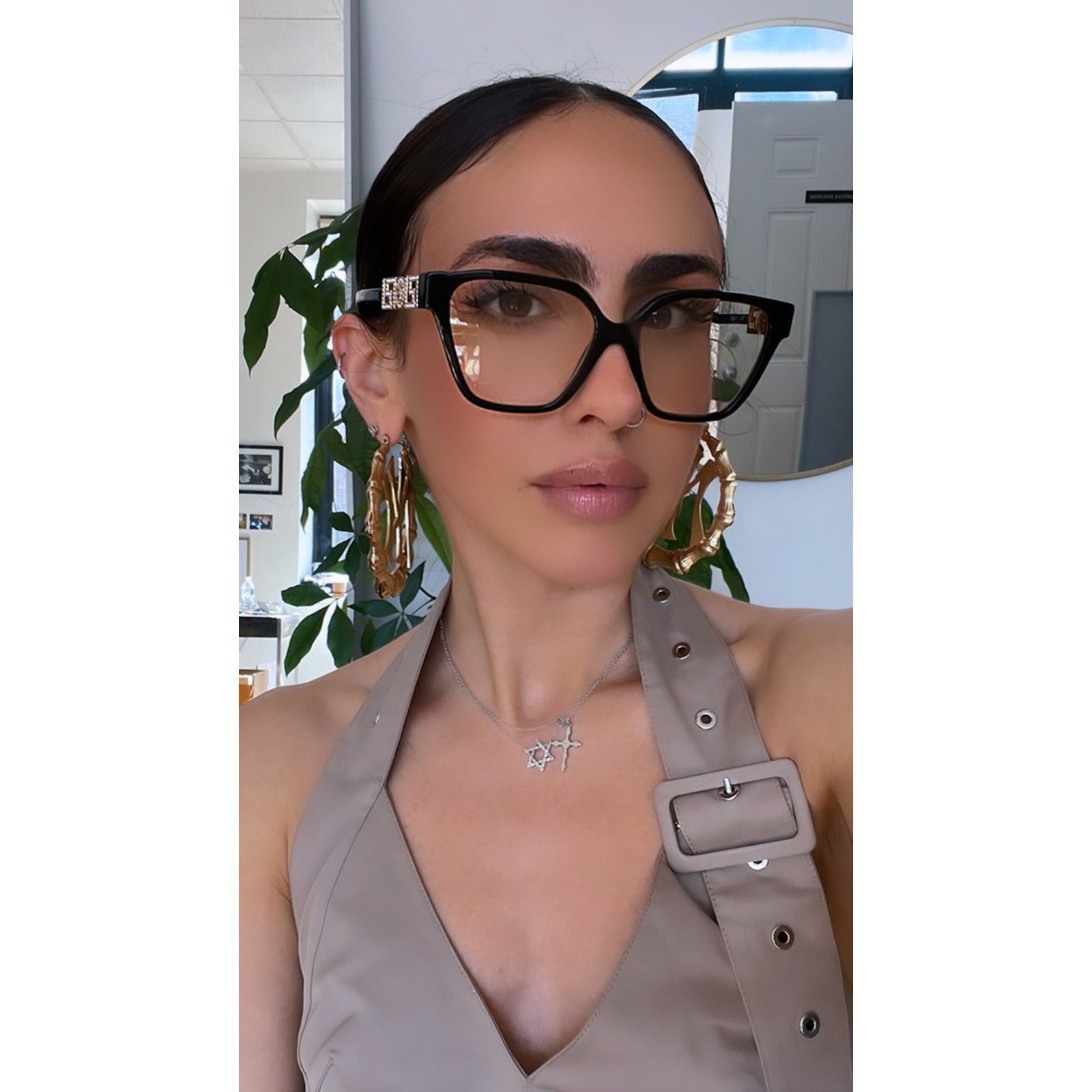 Versace NEW Versace VE3358-B Black Crystal Strass Oversized Frames Size ONE SIZE - 2 Thumbnail