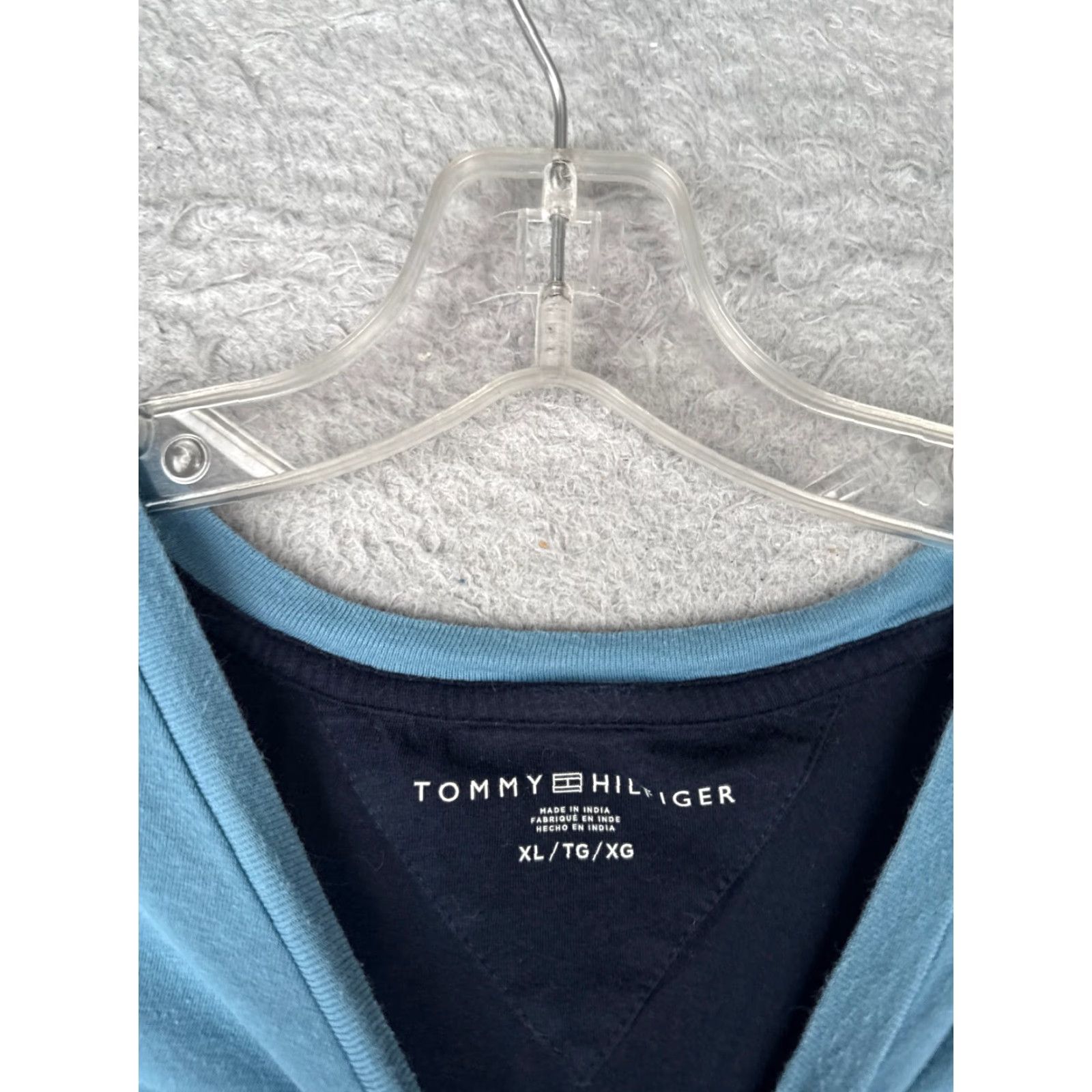 Tommy Hilfiger Tommy Hilfiger Shirt Adult XL Blue Cotton Jersey Short Sleeve Crew Neck Logo Embroidered Mens T-Shirt Sports American Classic Designer Size US XL / EU 56 / 4 - 7 Thumbnail