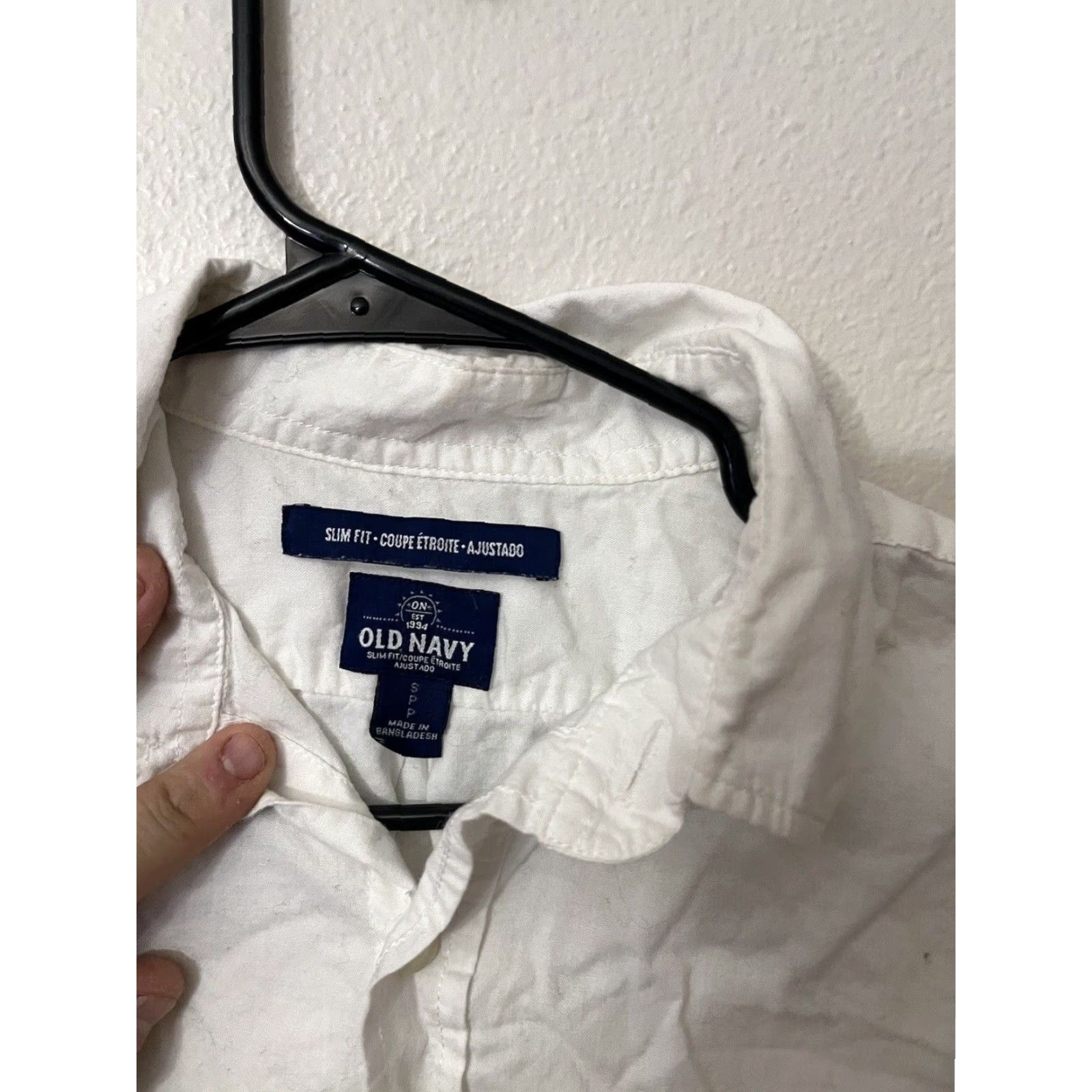 Old Navy VINTAGE? Old Navy Men Slim Fit White Small Long Sleeve Button-Up Shirt S White Striped 90s Mens Size US S / EU 44-46 / 1 - 2 Thumbnail