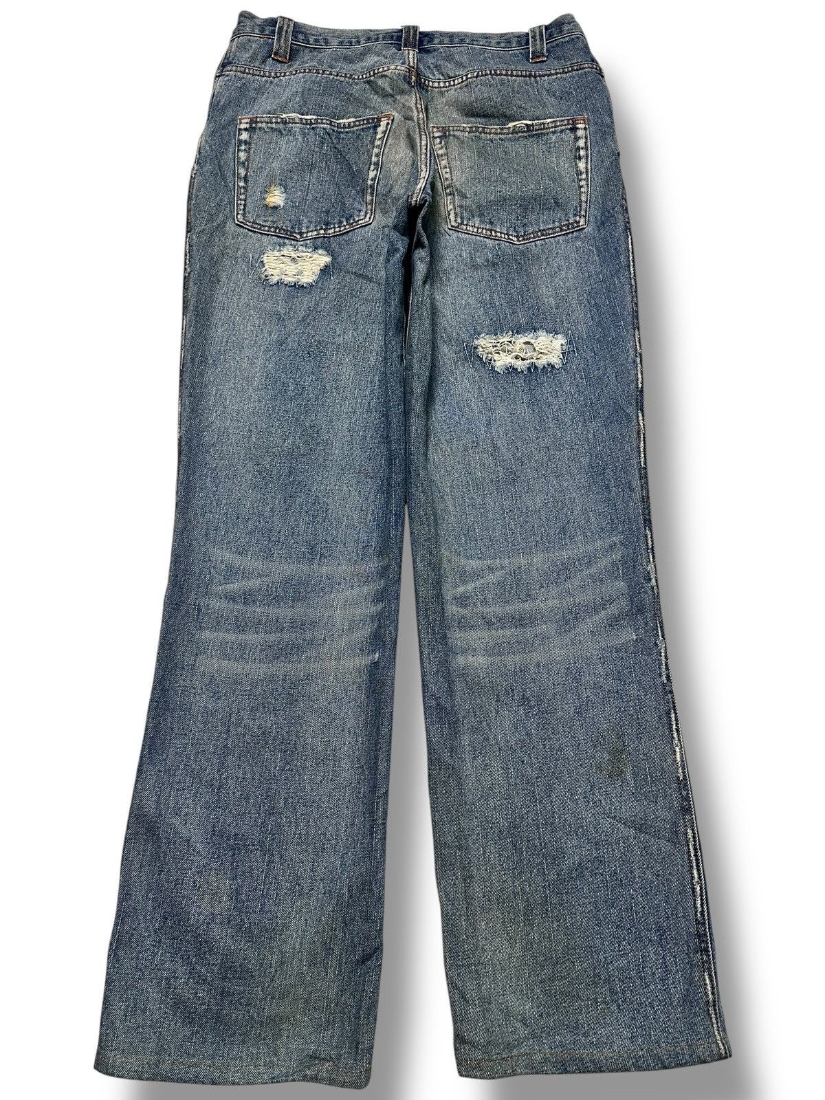 Japanese Brand Japan Jeans Distressed Straight Loose Style With Faded Wash Size US 32 / EU 48 - 2 Thumbnail