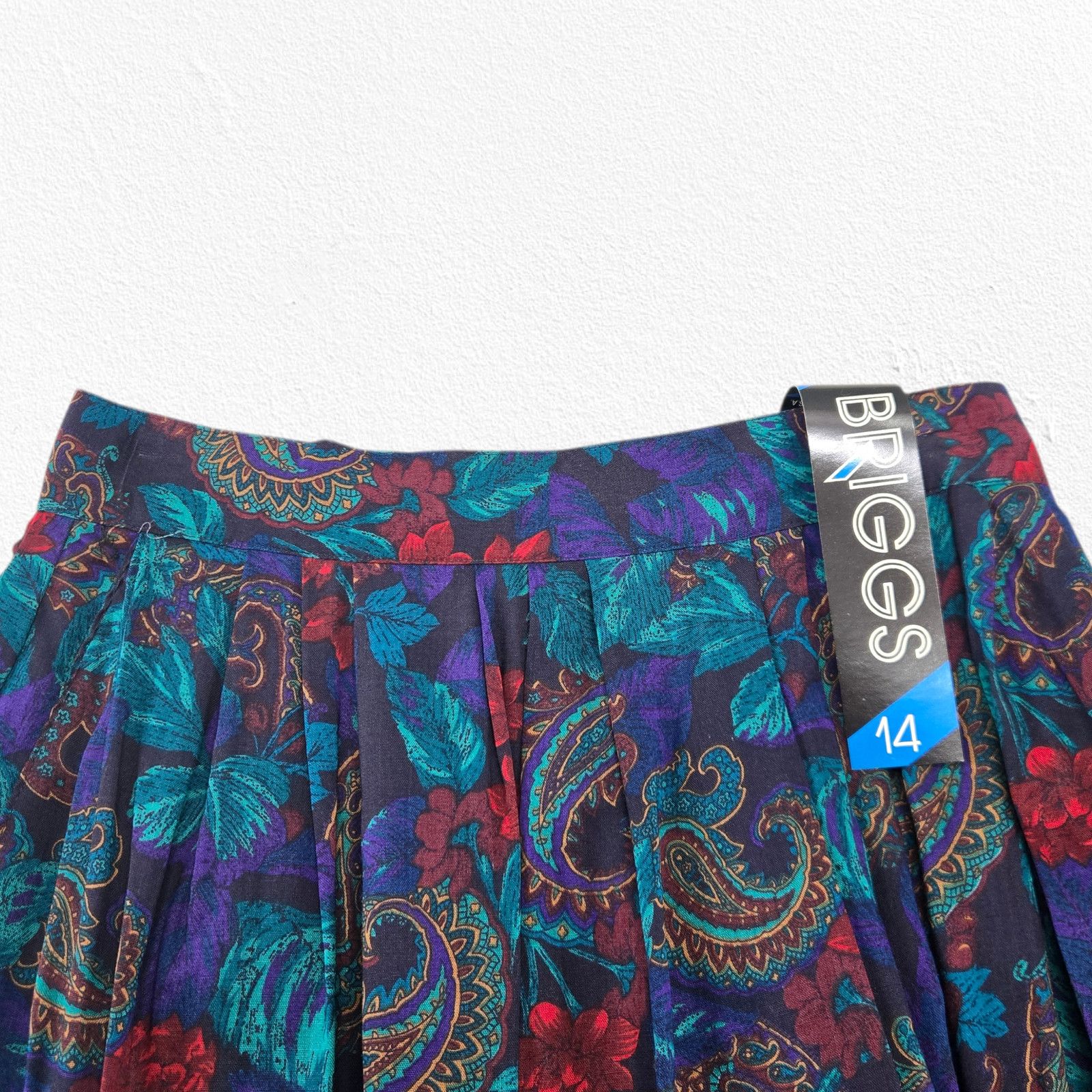 Vintage 90s Briggs Rayon Midi Skirt Dark Academia Size 14 Size 36" / US 14 / IT 50 - 5 Thumbnail